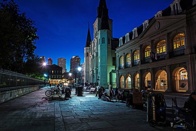 Adults Only Haunted Pub Crawl in New Orleans - Jackson Square begins the night with New Orleans at its darkest