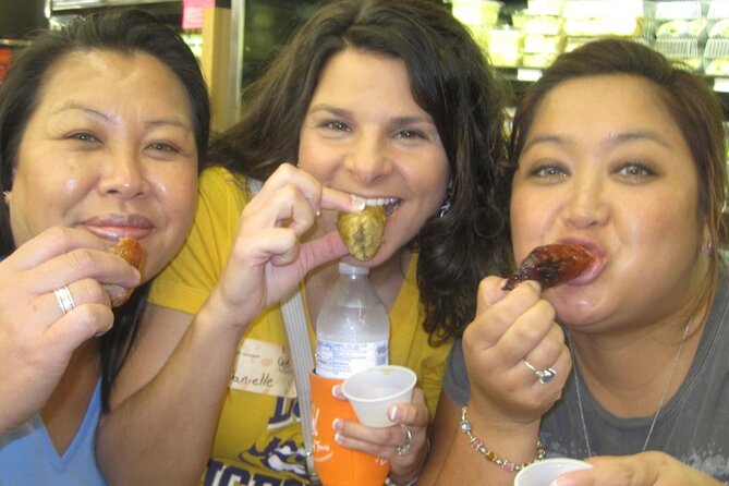 Cajun Food Bus Tour in Lafayette - NuNu’s Market shows Cajun food before the plate