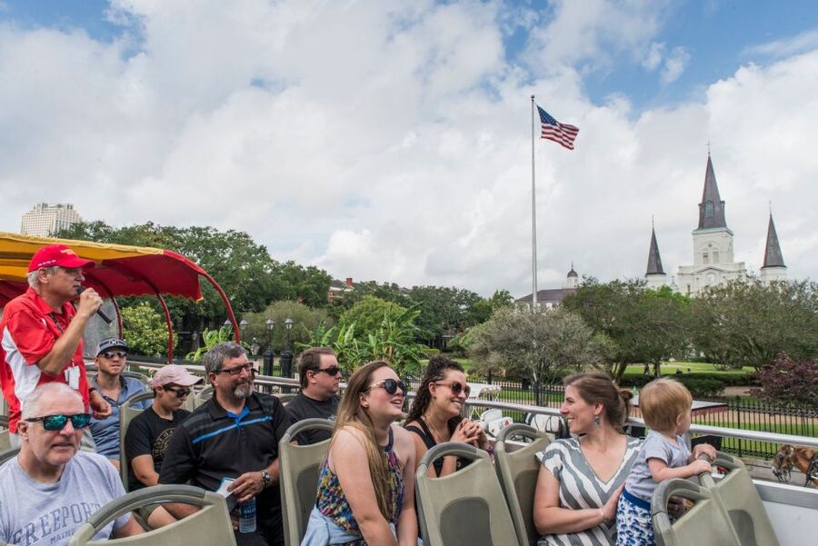 City Sightseeing New Orleans HOHO Bus Tour & Bookable Extras - French Market, Royal Street, and the old riverfront