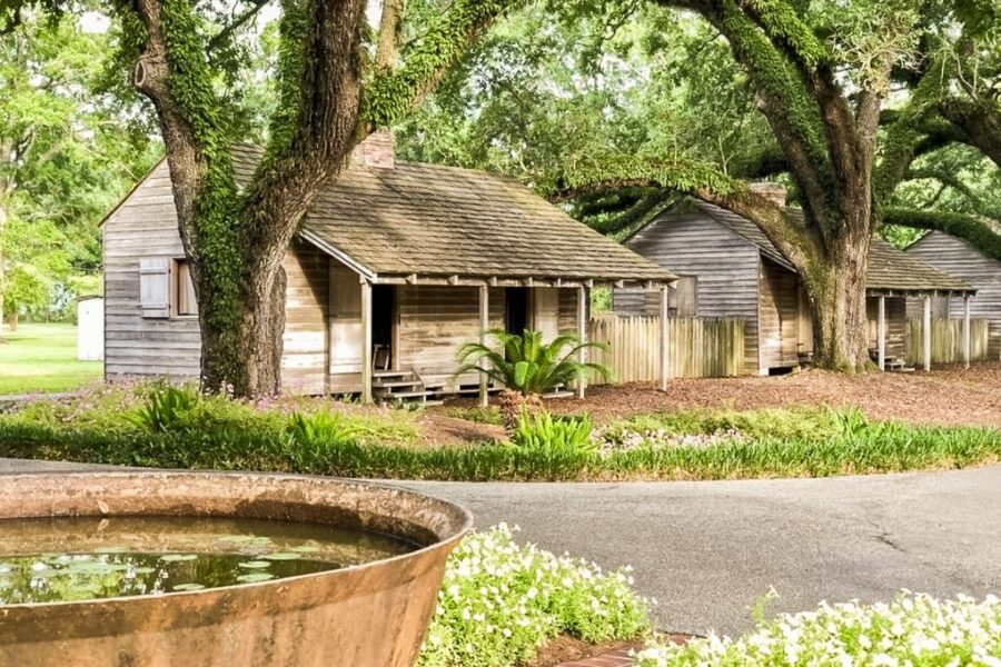 From New Orleans: Oak Alley Plantation Tour - The first view of the Greek Revival house