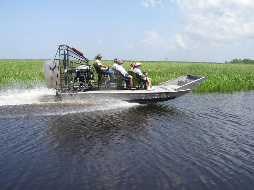 From New Orleans: Swamp Airboat, 2 Plantation Tours & Lunch - River Road sights from the van