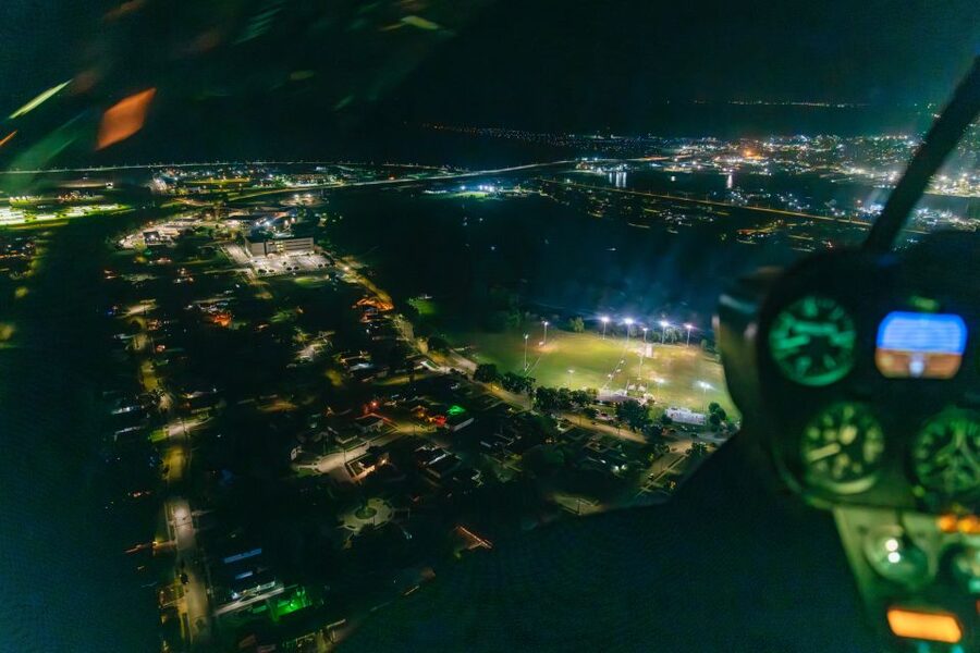 New Orleans: City Lights Helicopter Night Tour - The 10-minute route over the French Quarter