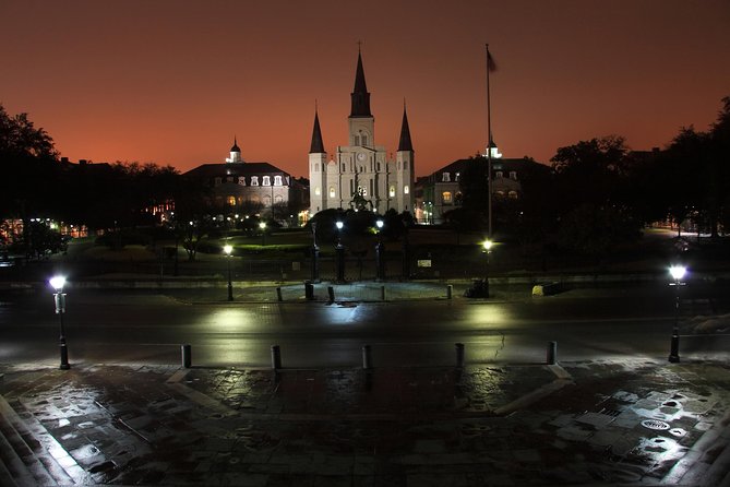 St. Louis Cathedral over Jackson Square at dusk