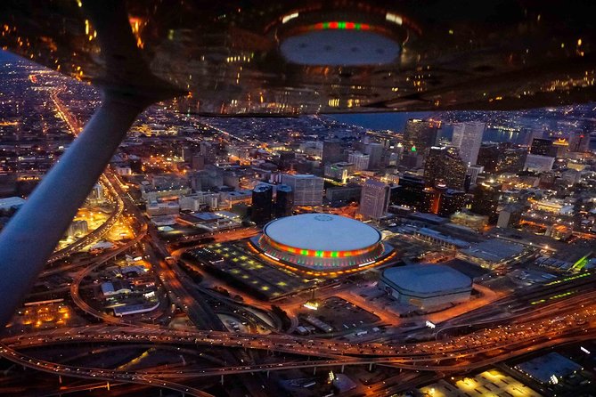 New Orleans Night Sightseeing Flight - French Quarter Views From Jackson Square to the Cemeteries
