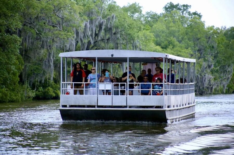 New Orleans: Swamp Tour on Covered Pontoon Boat - Boarding the covered pontoon boat